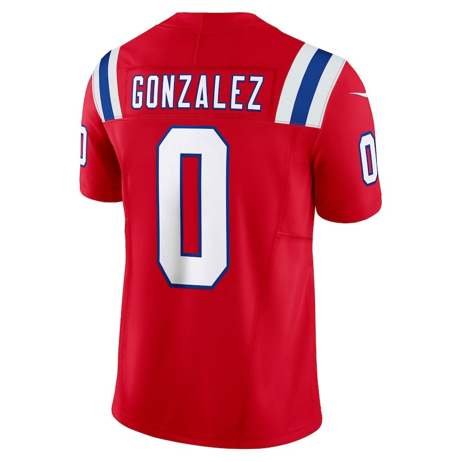 NE.Patriots #0 Christian Gonzalez Red Vapor F.U.S.E. Limited Jersey Stitched American Football Jerseys