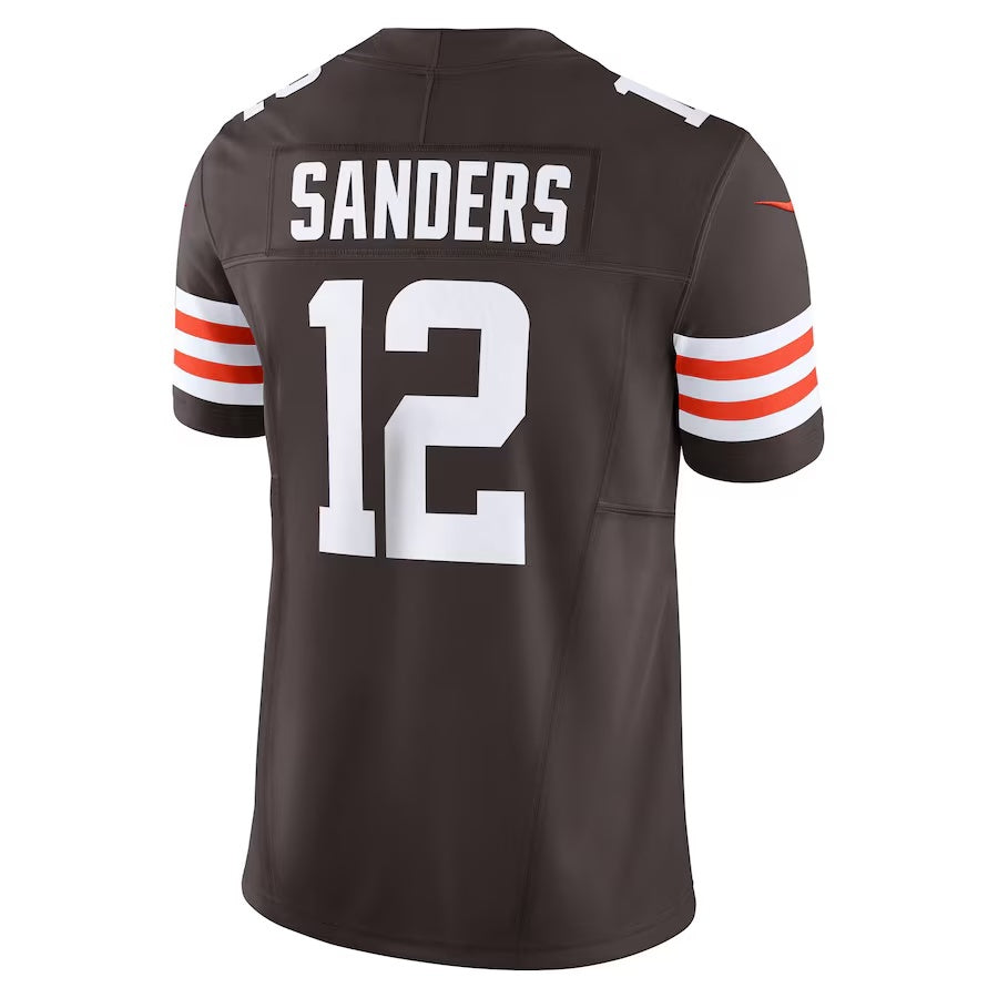 C.Browns #12 Shedeur Sanders Brown Vapor F.U.S.E. Limited Jersey Stitched American Football Jerseys