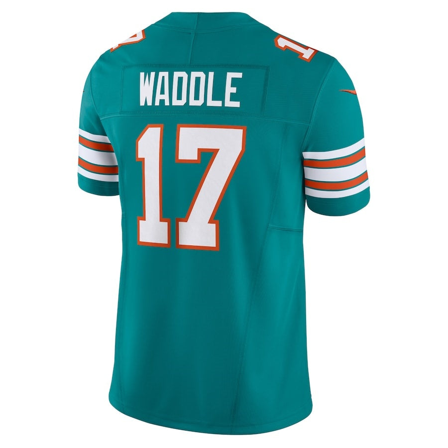 M.Dolphins #17 Jaylen Waddle Aqua Vapor F.U.S.E. Limited Jersey Stitched American Football Jerseys