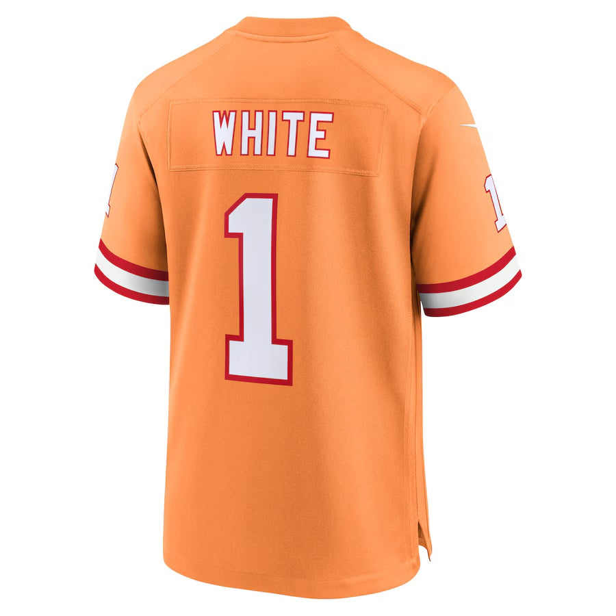 TB.Buccaneers #1 Rachaad White Orange Vapor F.U.S.E. Limited Jersey Stitched American Football Jerseys