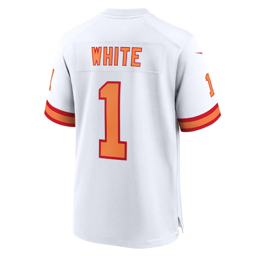 TB.Buccaneers #1 Rachaad White White Vapor F.U.S.E. Limited Jersey Stitched American Football Jerseys