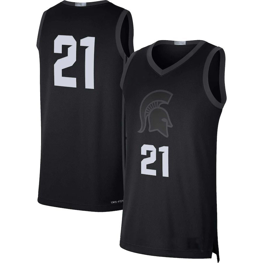 #21 M.State Spartans Limited Basketball Jersey Black Stitched American College Jerseys