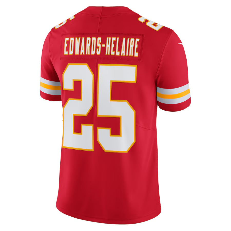 KC.Chiefs #25 Clyde Edwards-Helaire Red Vapor F.U.S.E. Limited Jersey Stitched American Football Jerseys
