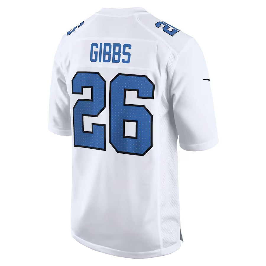 D.Lions #26 Jahmyr Gibbs White Vapor F.U.S.E. Limited Jersey Stitched American Football Jerseys