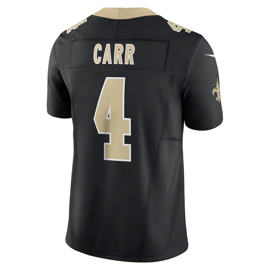 NO.Saints #4 Derek Carr Black Vapor F.U.S.E. Limited Jersey Stitched American Football Jersey