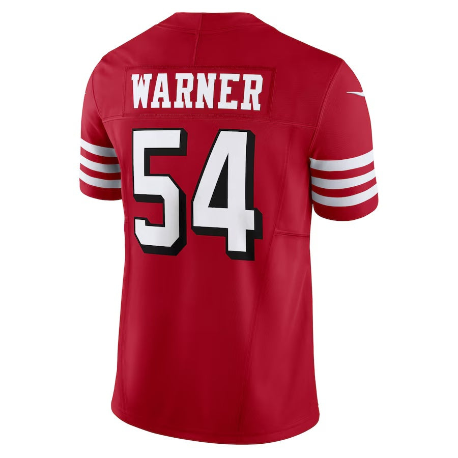 SF.49ers #54 Fred Warner Scarlet Vapor F.U.S.E. Limited Jersey Stitched American Football Jersey