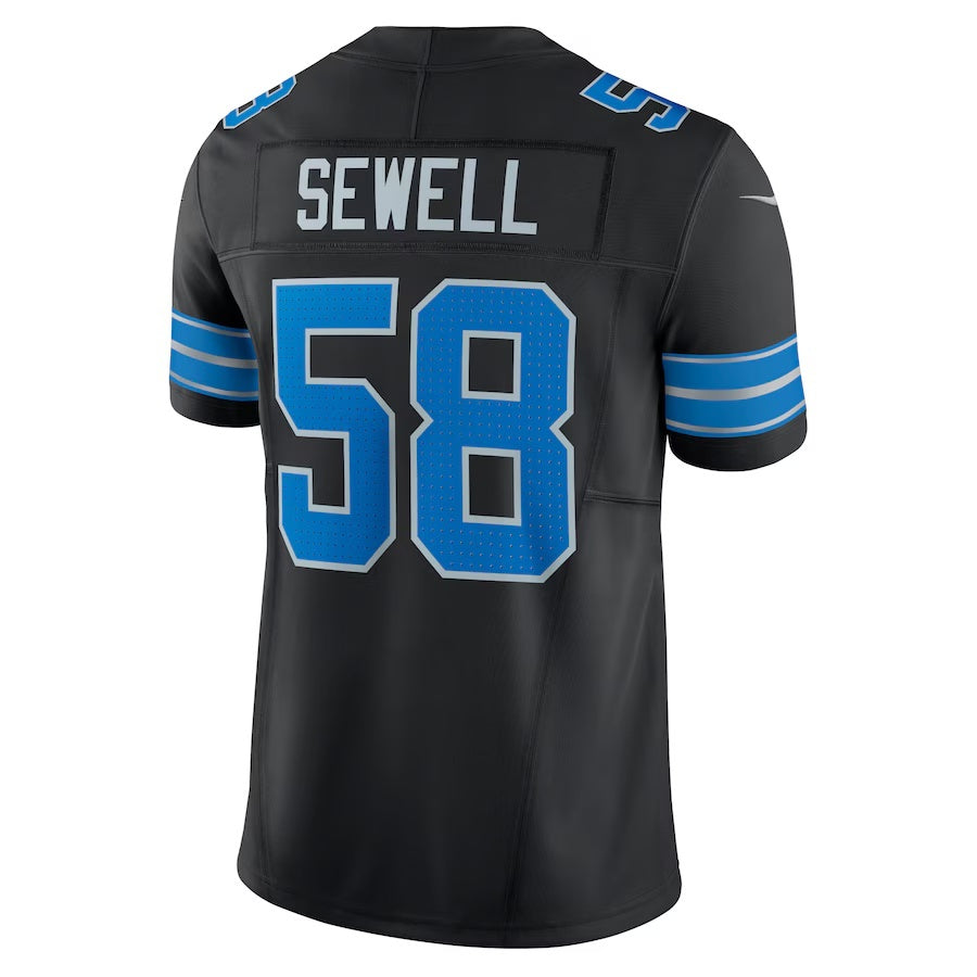 D.Lions #58 Penei Sewell Black Vapor F.U.S.E. Limited Jersey Stitched American Football Jerseys