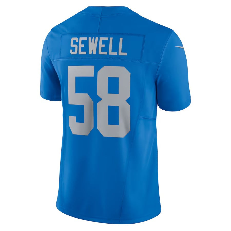 D.Lions #58 Penei Sewell Blue Vapor F.U.S.E. Limited Jersey Stitched American Football Jerseys