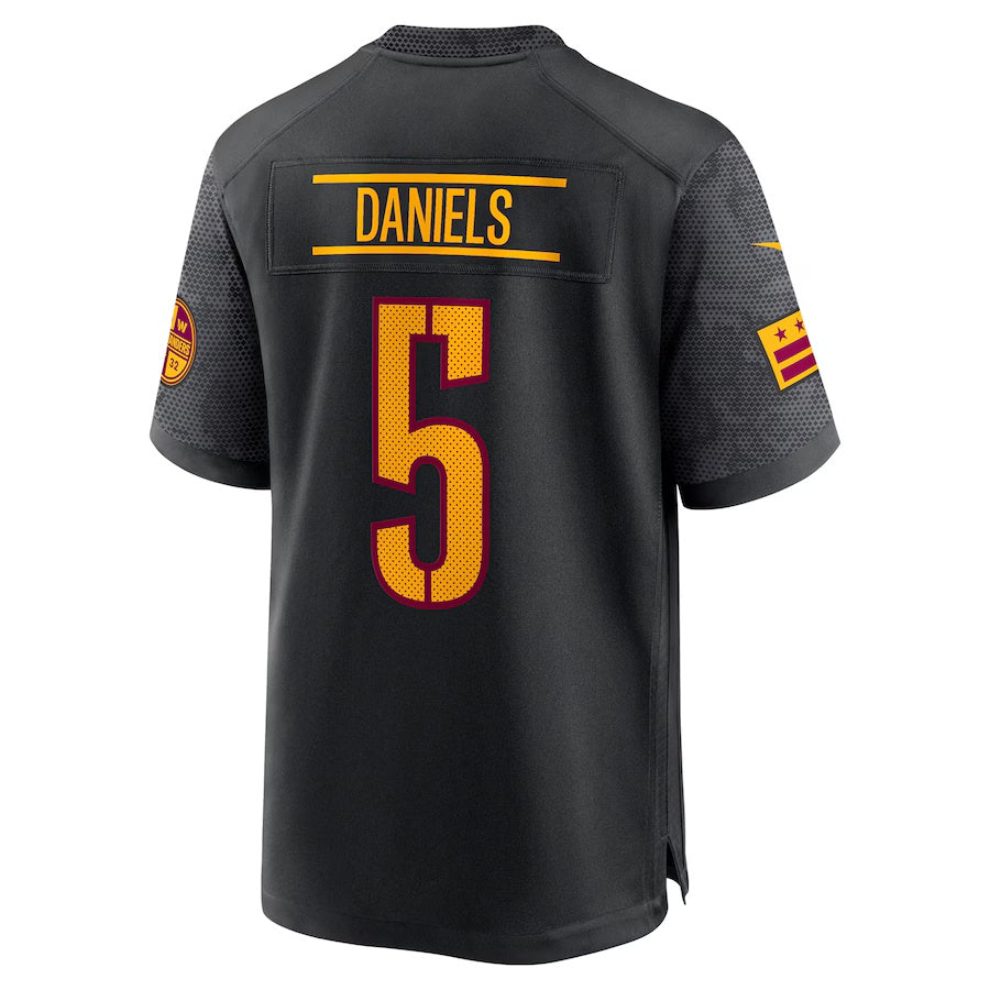 W.Commanders #5 Jayden Daniels Black Vapor F.U.S.E. Limited Jersey Stitched American Football Jerseys