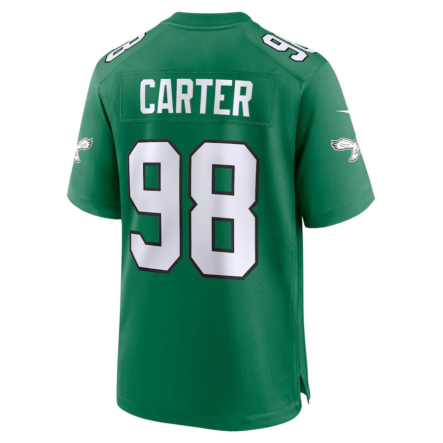 P.Eagles #98 Jalen Carter Kelly Green Vapor F.U.S.E. Limited Jersey Stitched American Football Jerseys