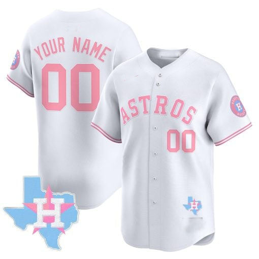 Custom Houston Astros Bubblegum Blue Vapor Premier Limited ¡§C All Stitched Baseball Jersey