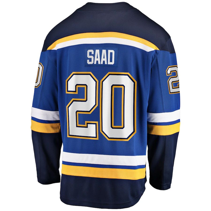 St.L.Blues #20 Brandon Saad anatics Branded Home Breakaway Player Jersey Blue Stitched American Hockey Jerseys