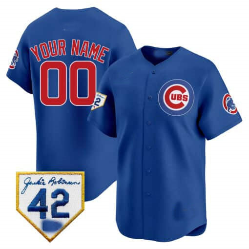 Custom Chicago Cubs 2024 Jackie Robinson Patch Vapor Premier Limited V2¡§C All Stitched Baseball Jersey