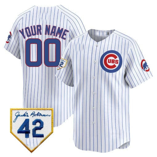 Custom Chicago Cubs 2024 Jackie Robinson Patch Vapor Premier Limited V2¡§C All Stitched Baseball Jersey