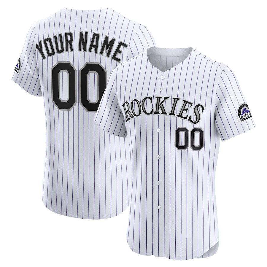 Custom Colorado Rockies Home Elite Jersey ¡§C White Baseball Jerseys