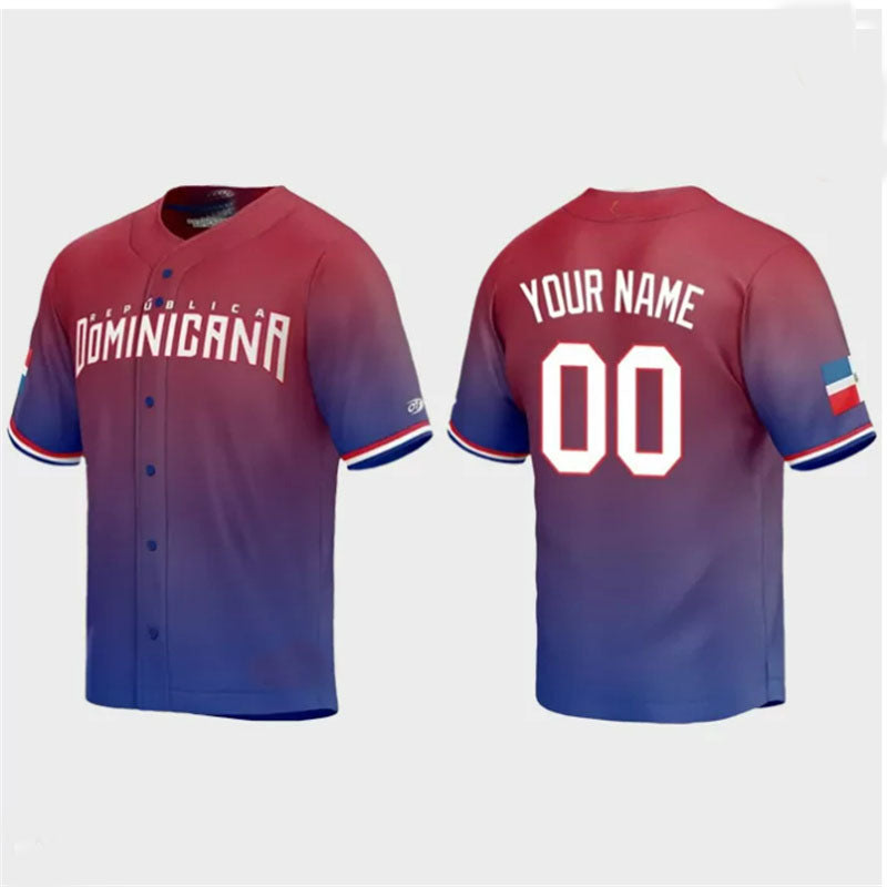 Custom Dominican Republic Baseball 2023 World Baseball Classic Jersey ¡§C Red Stitches Baseball Jerseys
