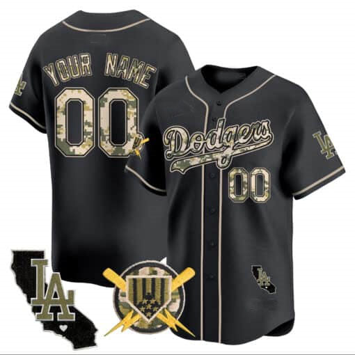 Custom Los Angeles Dodgers Armed Forces Day Vapor Premier Limited ¡§C All Stitched Baseball Jersey