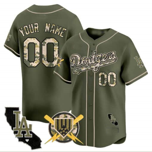 Custom Los Angeles Dodgers Armed Forces Day Vapor Premier Limited ¡§C All Stitched Baseball Jersey