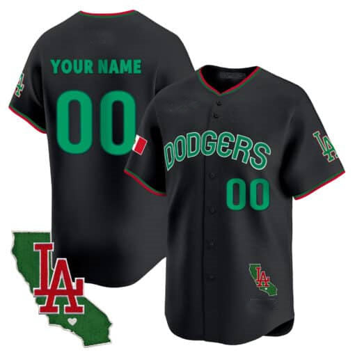 Custom Los Angeles Dodgers Mexico California Patch Vapor Premier Limited V3 ¡§C All Stitched Baseball Jersey