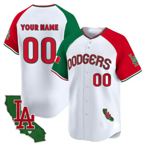 Custom Los Angeles Dodgers Mexico California Patch Vapor Premier Limited V3 ¡§C All Stitched Baseball Jersey