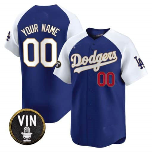 Custom Los Angeles Dodgers Vin Scully Patch Gold Trim Vapor Premier Limited ¡§C All Stitched Baseball Jersey