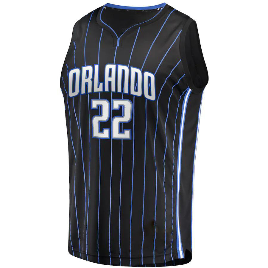O.Magic #22 Franz Wagner Fanatics Branded 2021-22 Fast Break Replica Jersey Icon Edition Black Stitched American Basketball Jersey
