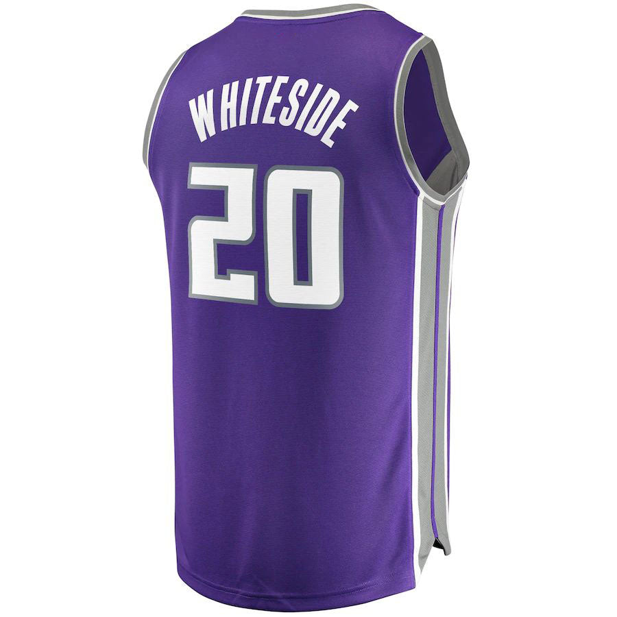 S.Kings #20 Hassan Whiteside Fanatics Branded Fast Break Replica Jersey Purple Icon Edition Stitched American Basketball Jersey