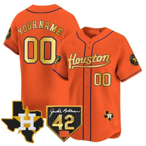 Custom Houston Astros 2024 Jackie Robinson Patch Vapor Premier Limited ¡§C All Stitched Baseball Jersey