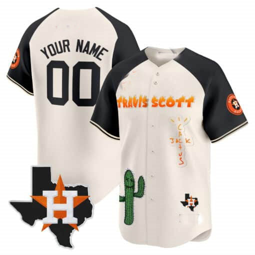 Custom Houston Astros Cactus Jack Patch Vapor Premier Limited ¡§C All Stitched Baseball Jersey