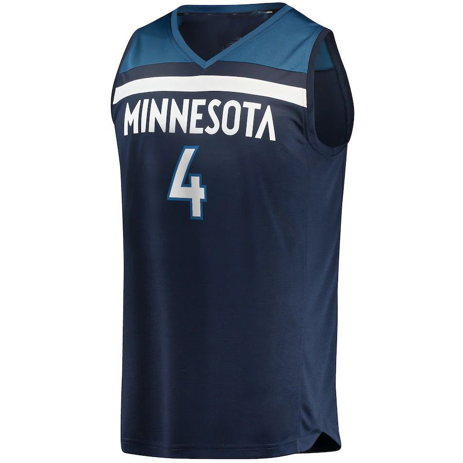 M.Timberwolves #4 Jaylen Nowell Fanatics Branded Fast Break Replica Jersey Icon Edition Navy Stitched American Basketball Jersey