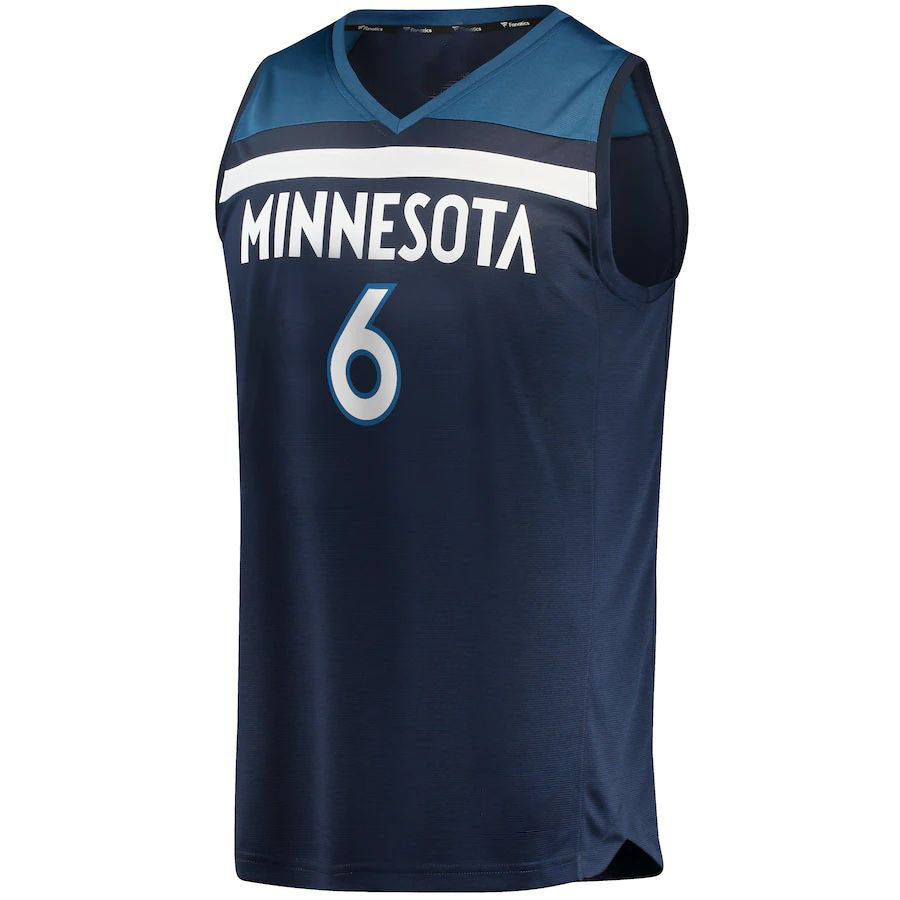 M.Timberwolves #6 Jordan McLaughlin Fanatics Branded Fast Break Player Jersey Icon Edition Navy Stitched American Basketball Jersey