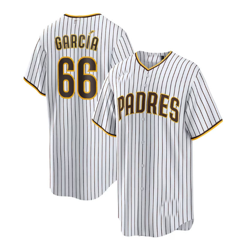 San Diego Padres #66 Luis Garc?¡ìaa Home Replica Player Jersey - White Baseball Jerseys