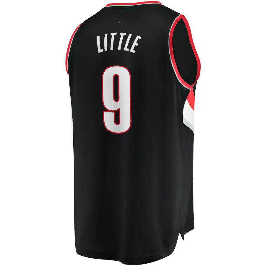 P.Trail Blazers #9 Nassir Little Fanatics Branded Fast Break Player Jersey Icon Edition Black Stitched American Basketball Jersey