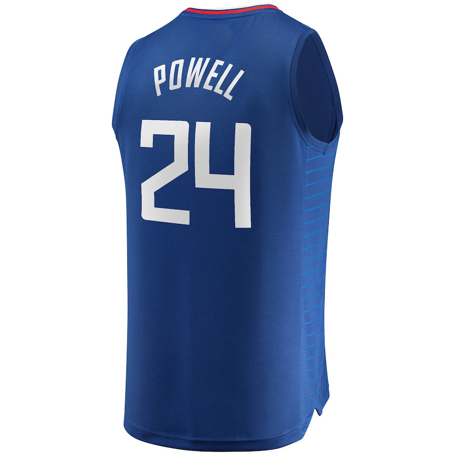 LA.Clippers #24 Norman Powell Fanatics Branded 2021-22 Fast Break Replica Jersey Icon Edition Royal Stitched American Basketball Jersey