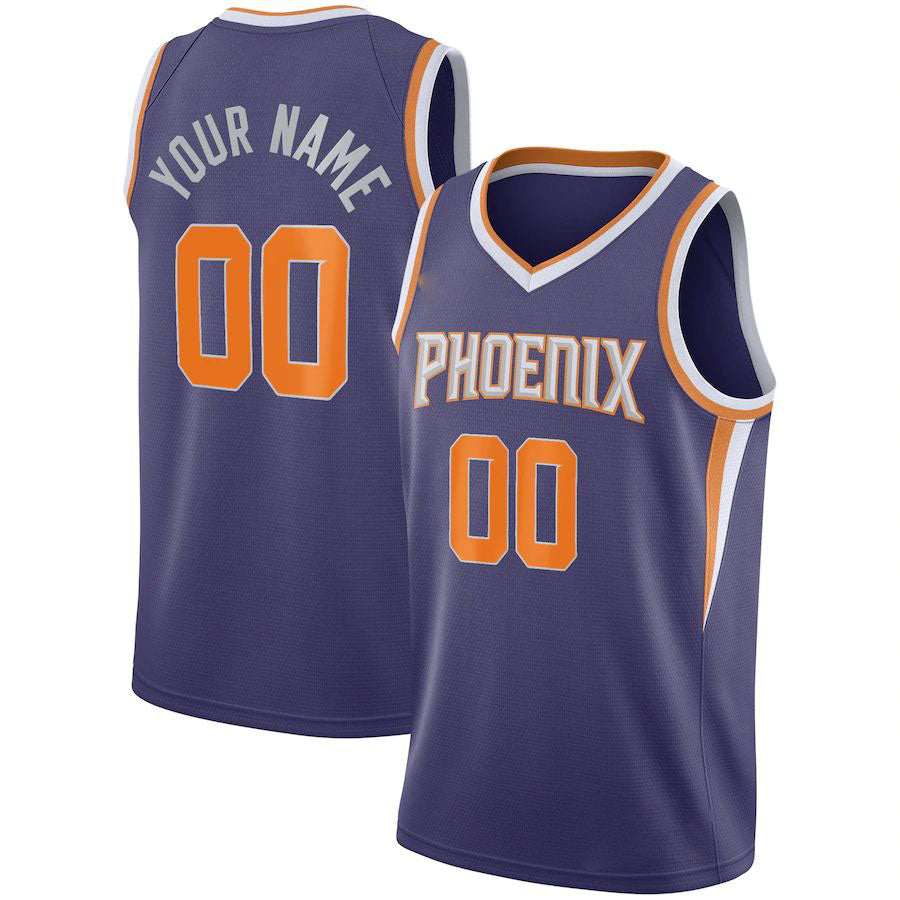 Custom P.Suns 2020-21 Swingman Custom Jersey Purple Icon Edition Stitched Basketball Jersey