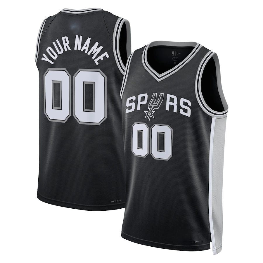 Custom S.Antonio Spurs Unisex Swingman Custom Jersey Black Icon Edition Stitched Basketball Jersey