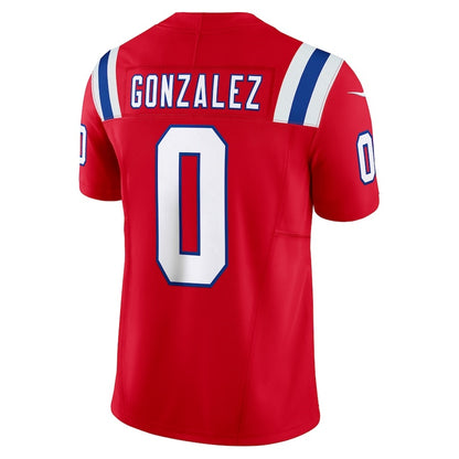 NE.Patriots #0 Christian Gonzalez Red Vapor F.U.S.E. Limited Jersey Stitched American Football Jerseys