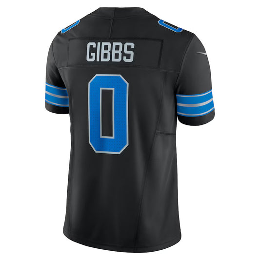 D.Lions #0 Jahmyr Gibbs Black Vapor F.U.S.E. Limited Jersey Stitched American Football Jerseys