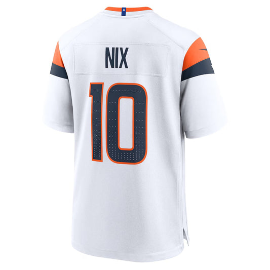 D.Broncos #10 Bo Nix White Vapor F.U.S.E. Limited Jersey Stitched American Football Jerseys