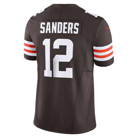 C.Browns #12 Shedeur Sanders Brown Vapor F.U.S.E. Limited Jersey Stitched American Football Jerseys