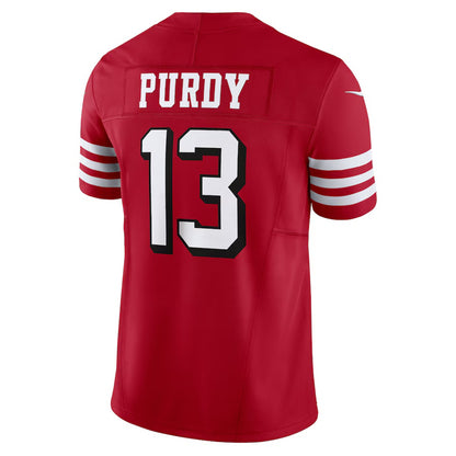 SF.49ers #13 Brock Purdy Scarlet Vapor F.U.S.E. Limited Jersey Stitched American Football Jersey