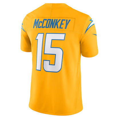 LA.Chargers #15 Ladd McConkey Gold Vapor F.U.S.E. Limited Jersey Stitched American Football Jerseys