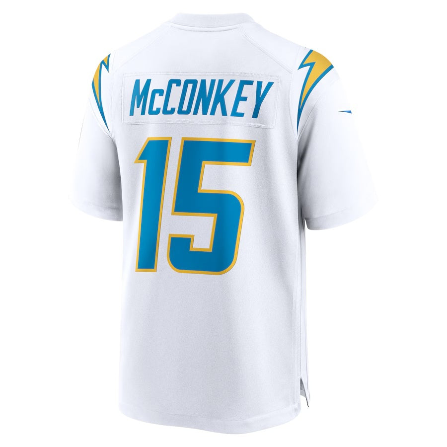 LA.Chargers #15 Ladd McConkey White Vapor F.U.S.E. Limited Jersey Stitched American Football Jerseys