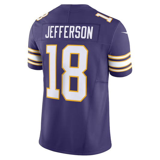 MN.Vikings #18 Justin Jefferson Purple Vapor F.U.S.E. Limited Jersey Stitched American Football Jerseys