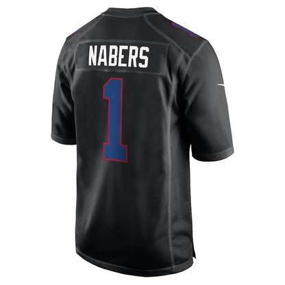 NY.Giants #1  Malik Nabers Black Vapor F.U.S.E. Limited Jersey Stitched American Football Jerseys
