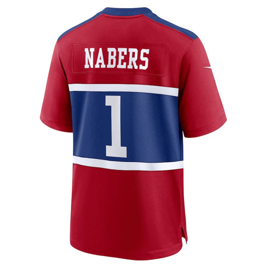 NY.Giants #1  Malik Nabers Red Vapor F.U.S.E. Limited Jersey Stitched American Football Jerseys