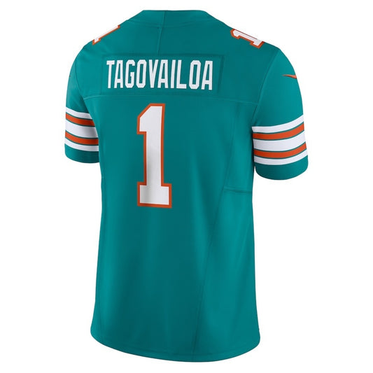 M.Dolphins #1 Tua Tagovailoa Aqua Vapor F.U.S.E. Limited Jersey Stitched American Football Jerseys