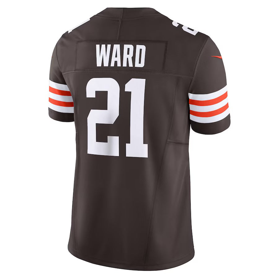 C.Browns #21 Denzel Ward Brown Vapor F.U.S.E. Limited Jersey Stitched American Football Jerseys
