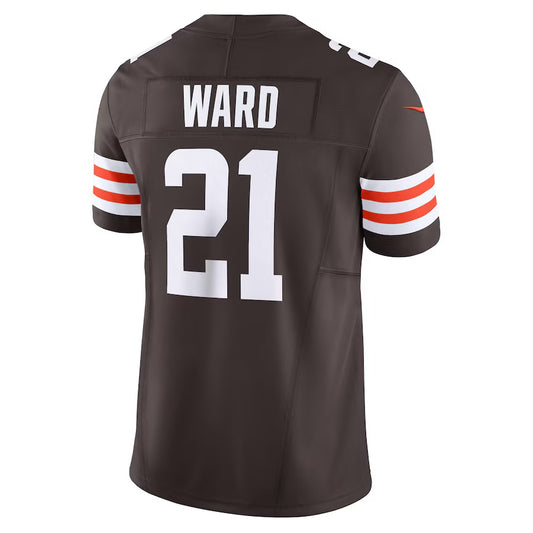 C.Browns #21 Denzel Ward Brown Vapor F.U.S.E. Limited Jersey Stitched American Football Jerseys