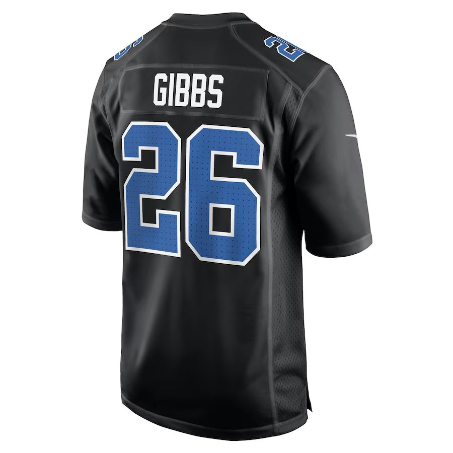 D.Lions #26 Jahmyr Gibbs Carbon Black Vapor F.U.S.E. Limited Jersey Stitched American Football Jerseys
